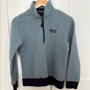 Patagonia Blue Half-Zip Fleece with Mock Neck